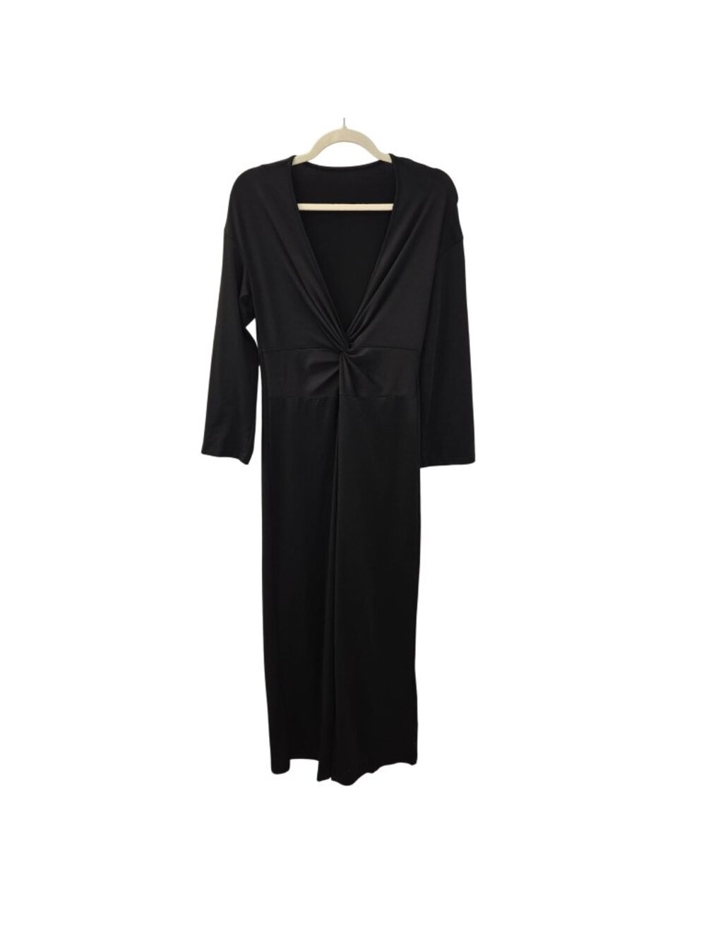 Fashion Noma Twist Front Long Sleeve Wide Leg Jumpsuit Size Small